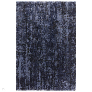 Kuza Abstract Modern Distressed Shimmer Hi-Lo Textured Soft Velvety Touch High-Density Durable Easy-Care Short Pile Navy/Light Grey Rug-Asiatic Carpets-Rug Love - The Most Loved Rug Store